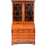 A George III mahogany bureau bookcase