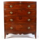 A George III bowfront mahogany chest