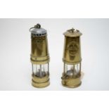 Two brass miners lamp