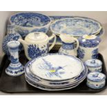 A selection of British and Continental blue and white ceramics