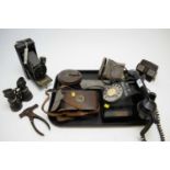 A selection of cameras and other vintage items