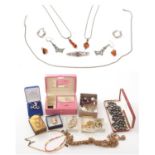 Celtic style white metal jewellery, Baltic amber and costume jewellery.
