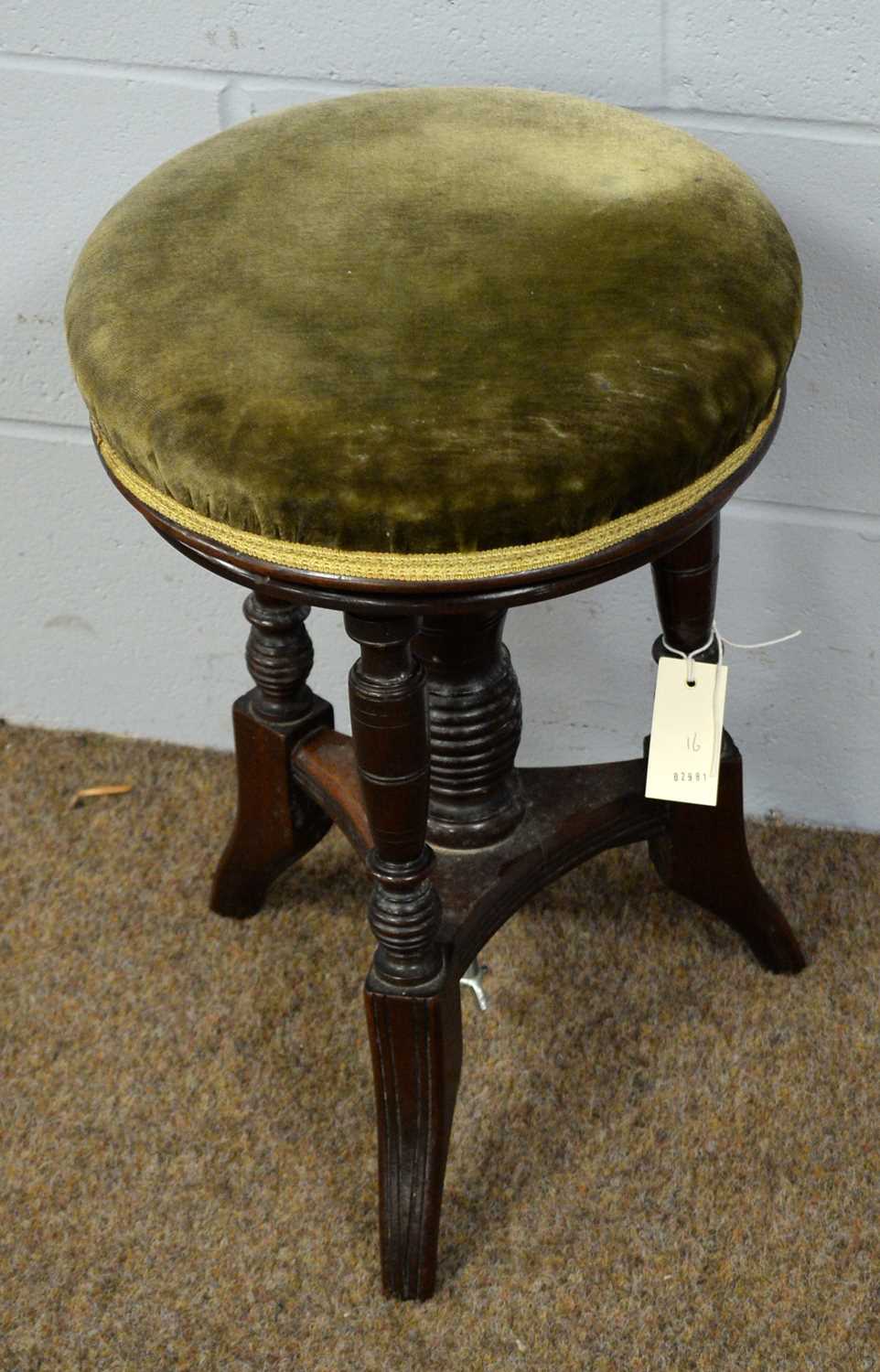 An Edwardian mahogany piano stool - Image 2 of 2