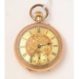 A lady's yellow-metal fob watch.