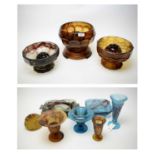 Selection of Davidson and other press moulded glass