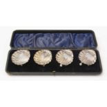 A cased set of four Victorian silver salts.
