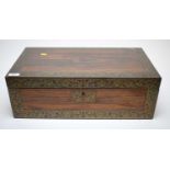 A late Victorian rosewood writing box