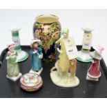 A selection of decorative ceramics including Royal Doulton and Coalport