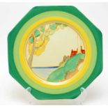 A Clarice Cliff Bizarre 'Secret' pattern octagonal plate