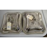 Pair of Victorian silver plated lidded entree dishes