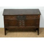 An 18th Century and later oak coffer