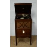 An early 20th Century mahogany HMV gramophone
