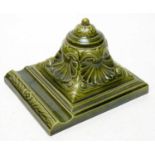 A Burmantofts inkwell and cover