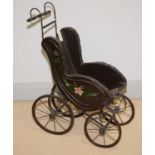 A late Victorian / early Edwardian dolls pram