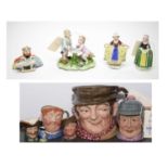A selection of ceramics including figures and toby jugs