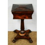 A Victorian rosewood teapoy