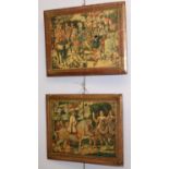 Studies of The Three Wise Men in the Countryside, a pair of colour prints after Benozzo Gozzoli