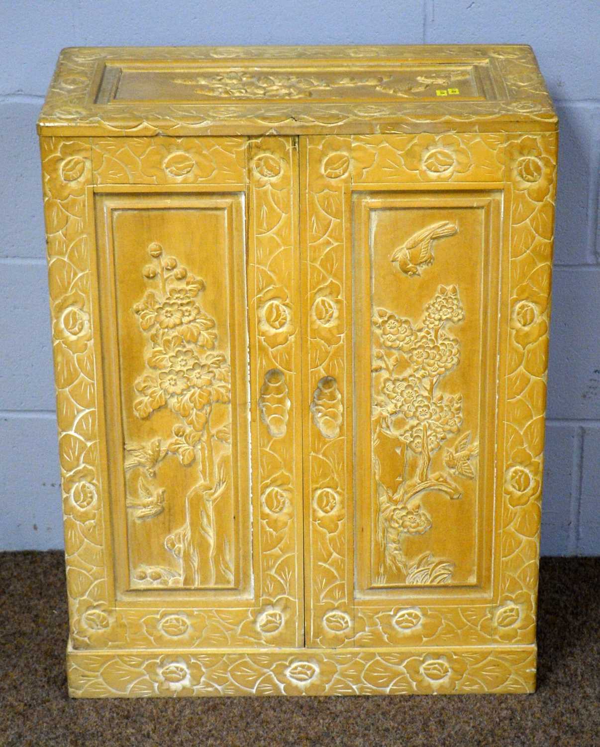 A 20th Century Chinese style hardwood drinks cabinet