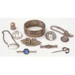 Victorian and later silver and white-metal jewellery.