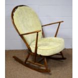 An Ercol style chair elm and beech rocking chair