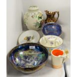 A selection of decorative ceramics including Maling