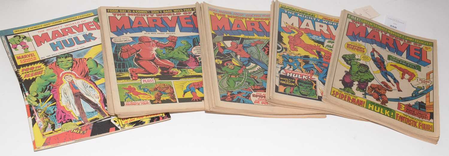 A selection of British Marvel 'The Mighty World of Marvel' comics