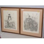 Collectors' items including a pair of Robert Olley prints and a miner's lamp,