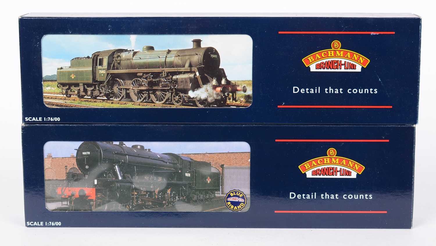 Two Bachmann 00-gauge steam locomotives and tenders,