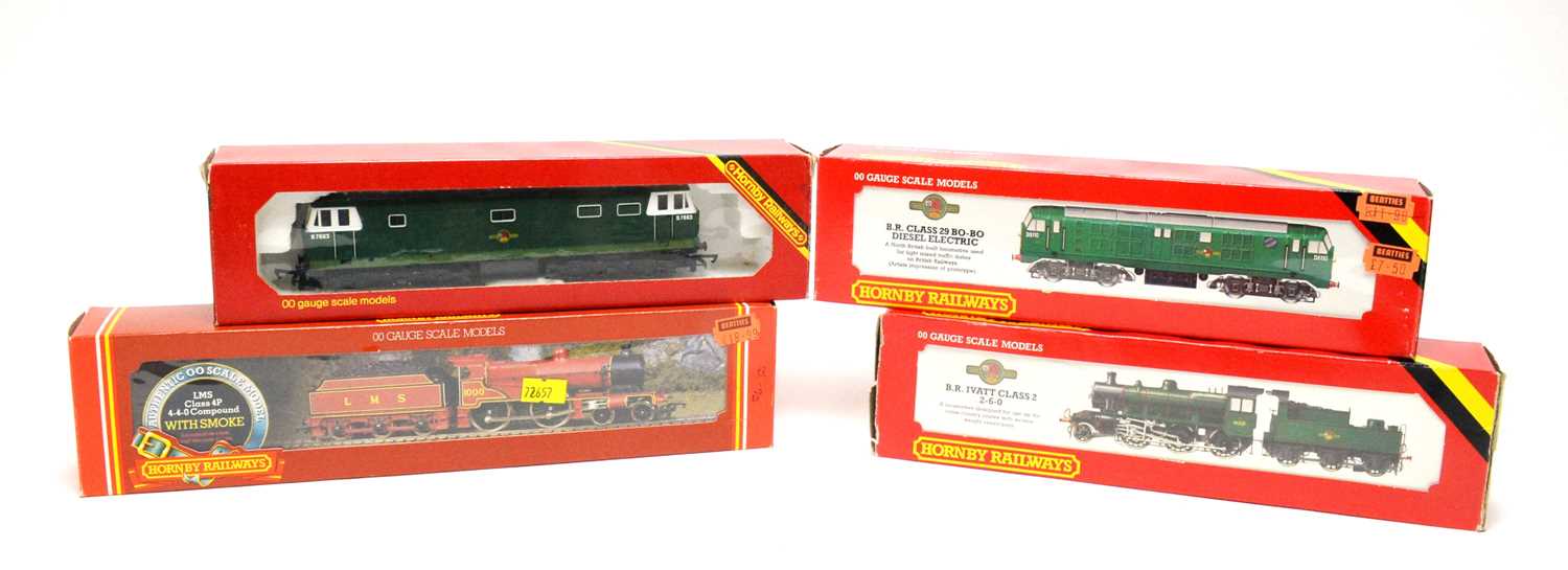 Four boxed Hornby 00-gauge locos.