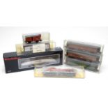 Seven boxed Electrotren HO-gauge trains, carriages, and rolling stock.