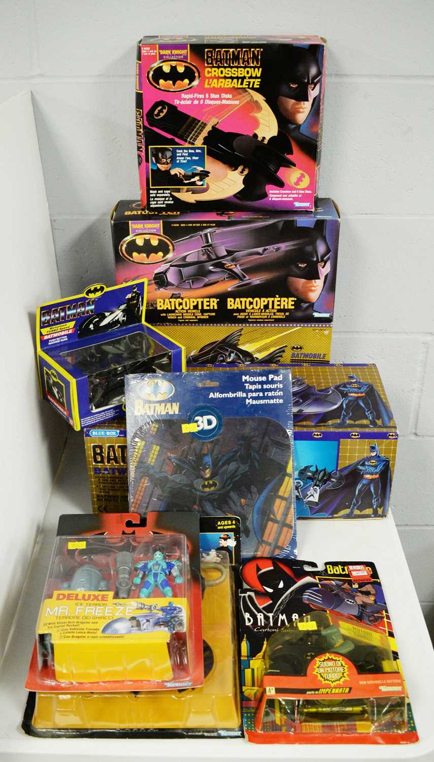 1990's boxed Batman action figures, vehicles, weapons and collectors' items.