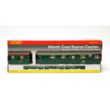 A boxed Hornby R.4140 'Atlantic Coast Express Coaches' 00-gauge coach pack.