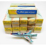 Twelve boxed Friction Supersonic Jetplane scale model aircraft.