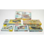 Six boxed Heller and Monogram Series model constructions kits.