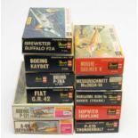 Eleven boxed Revell and Matchbox model construction kits.