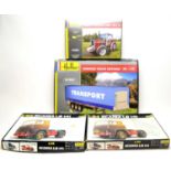 Four boxed Heller scale model commercial vehicles.