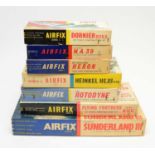 Seven boxed Airfix model construction kits.