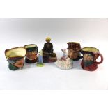 Royal Doulton - three figures and four character jugs