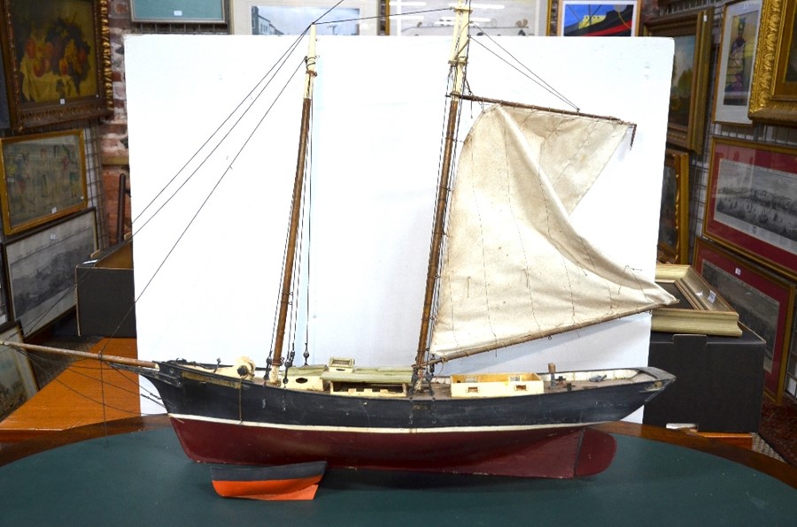 A scratch-built model of a two-masted fishing smack - Image 3 of 5