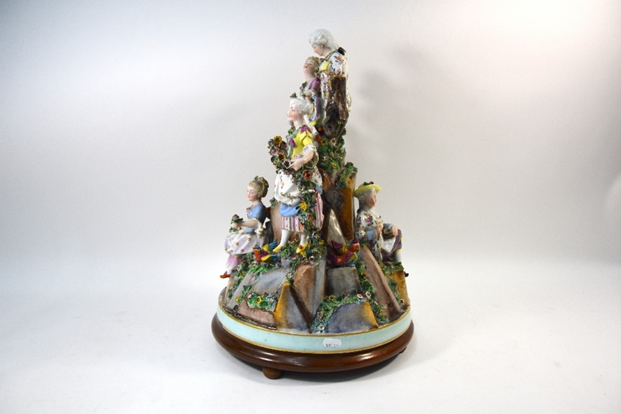 A late 19th century German porcelain massive allegorical group - Image 4 of 6