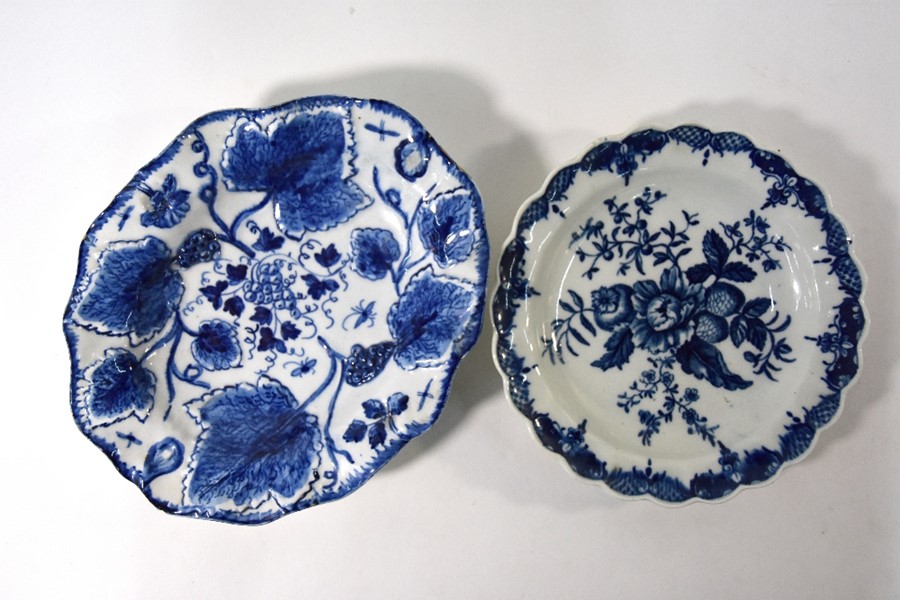 A First Period Worcester cabbage-leaf plate and jug - Image 9 of 11