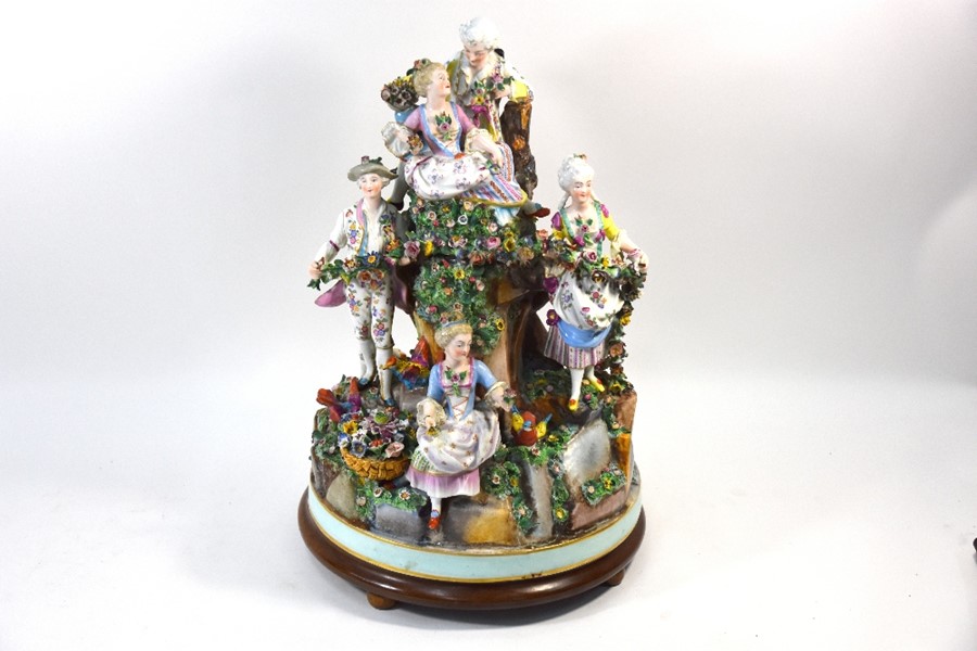 A late 19th century German porcelain massive allegorical group