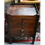 A Georgian mahogany tray top commode