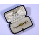 A pearl set Naval crown brooch