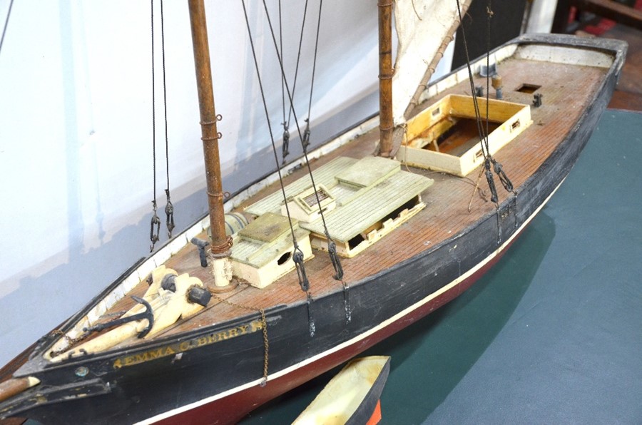 A scratch-built model of a two-masted fishing smack - Image 5 of 5