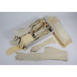 Quantity of 19th century and later lady's white kid gloves