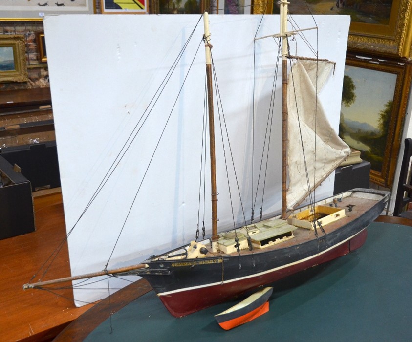 A scratch-built model of a two-masted fishing smack - Image 2 of 5