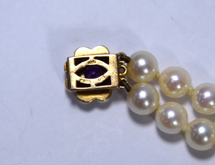 A double row of uniform cultured pearls - Image 3 of 3