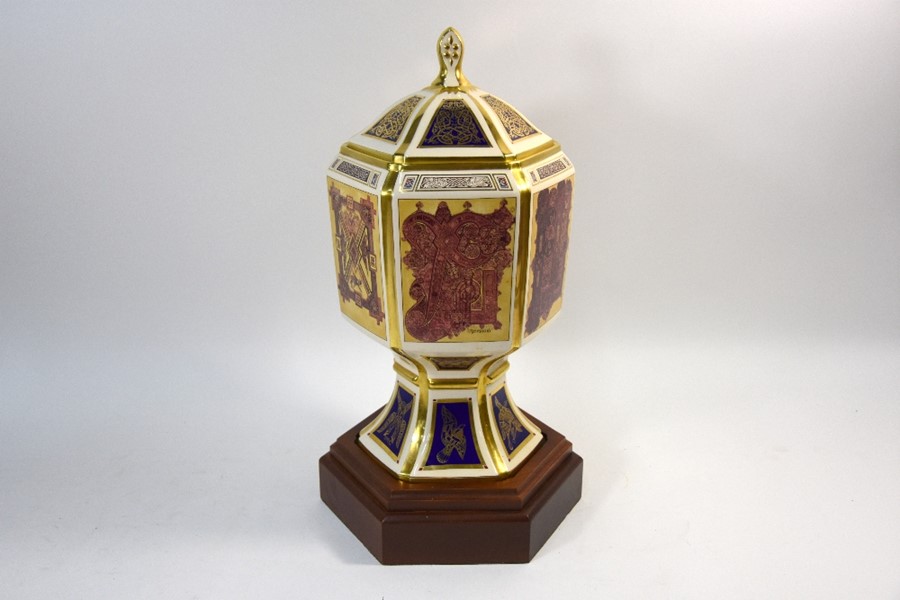 A Masons Ironstone commemorative vase and cover - The Columba Chalice