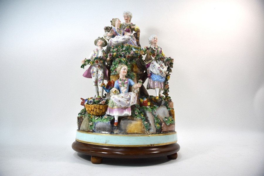 A late 19th century German porcelain massive allegorical group - Image 3 of 6